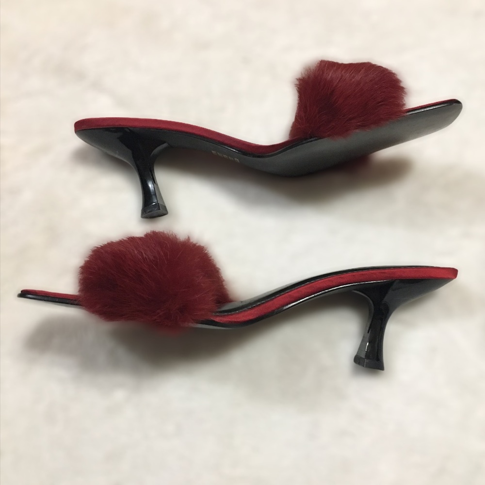 Victoria Secret Vintage Faux Fur Kitten Heels 8 - Picture 3 of 11
